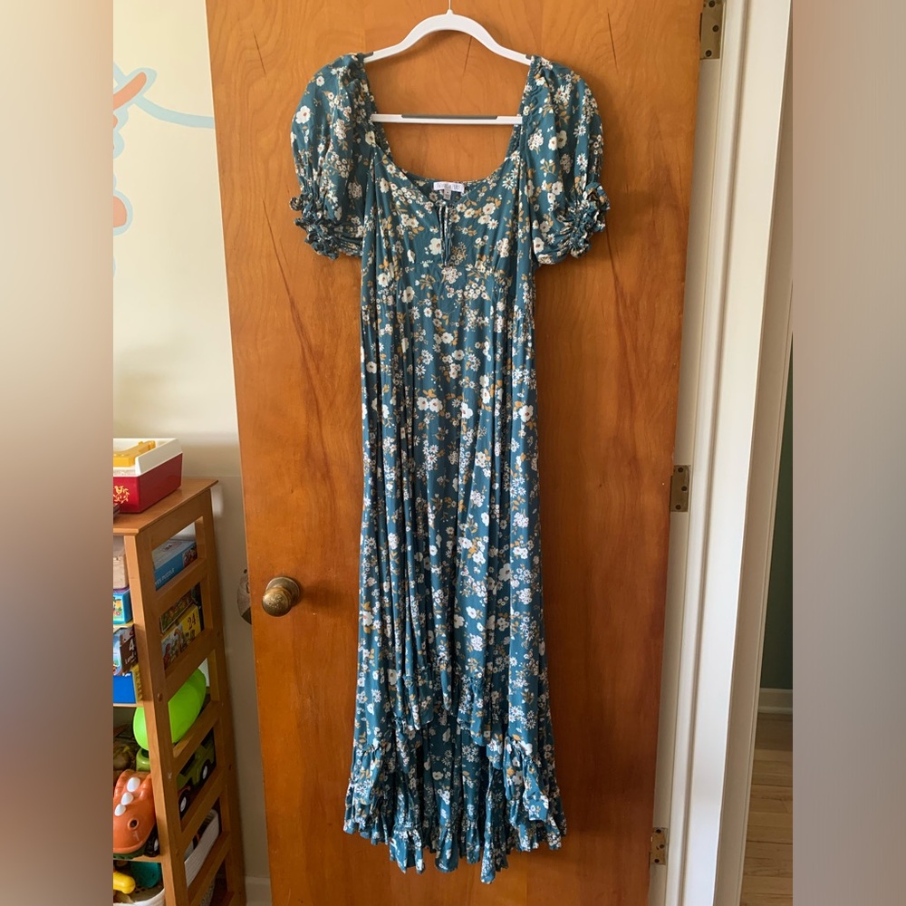 Patrons of Peace Maxi floral boho flowy Dress Size M
